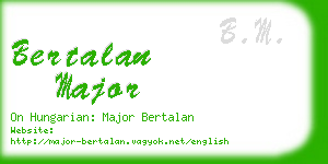 bertalan major business card